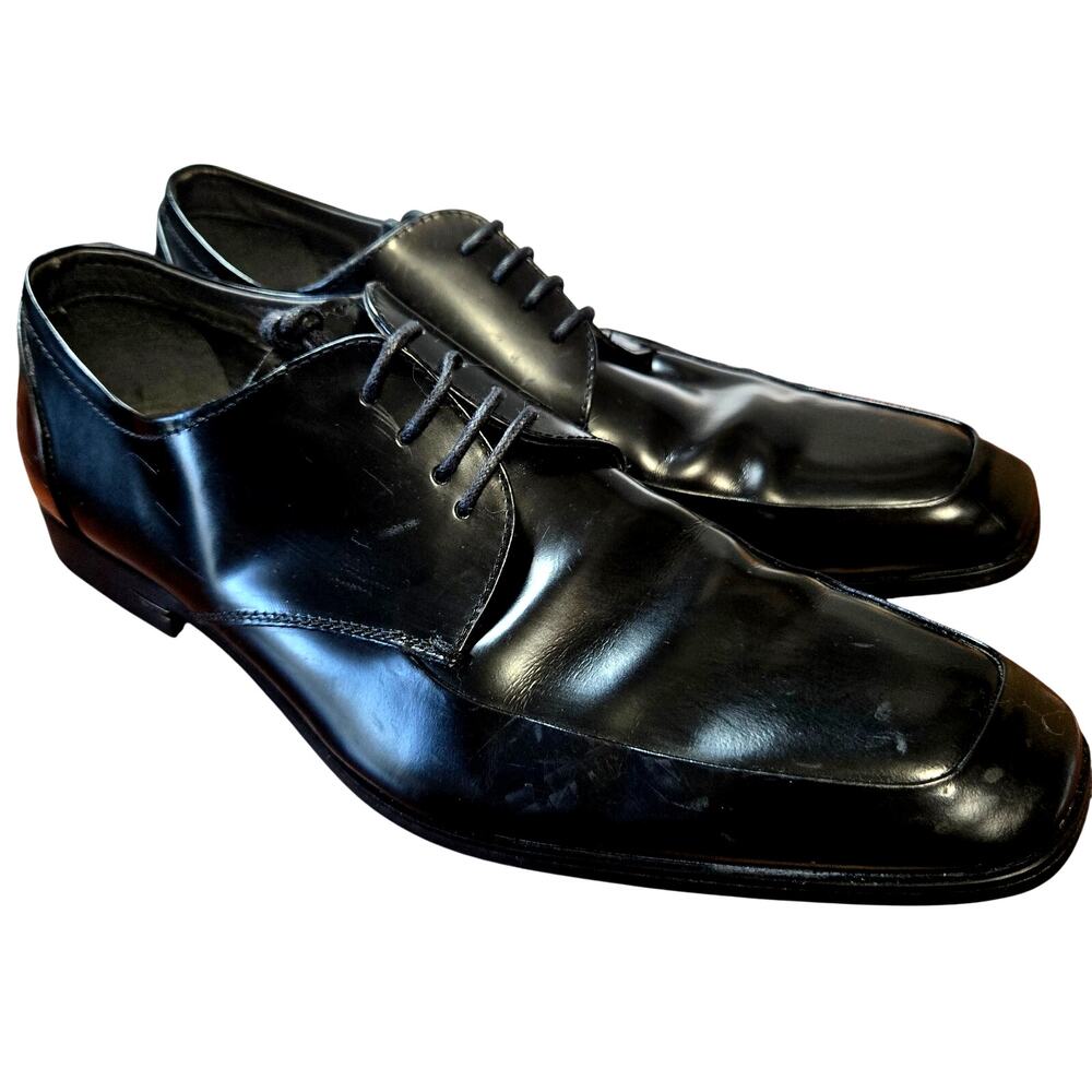 Steve Madden 12 M Men's Black Leather Dress Shoe Oxford Derby Brogues 12M Medium